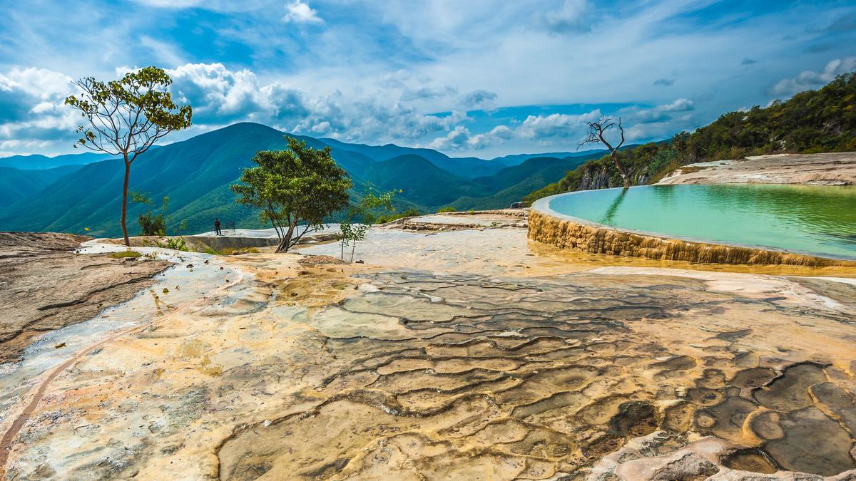 Petrified waterfalls and natural pools of Hierve el Agua